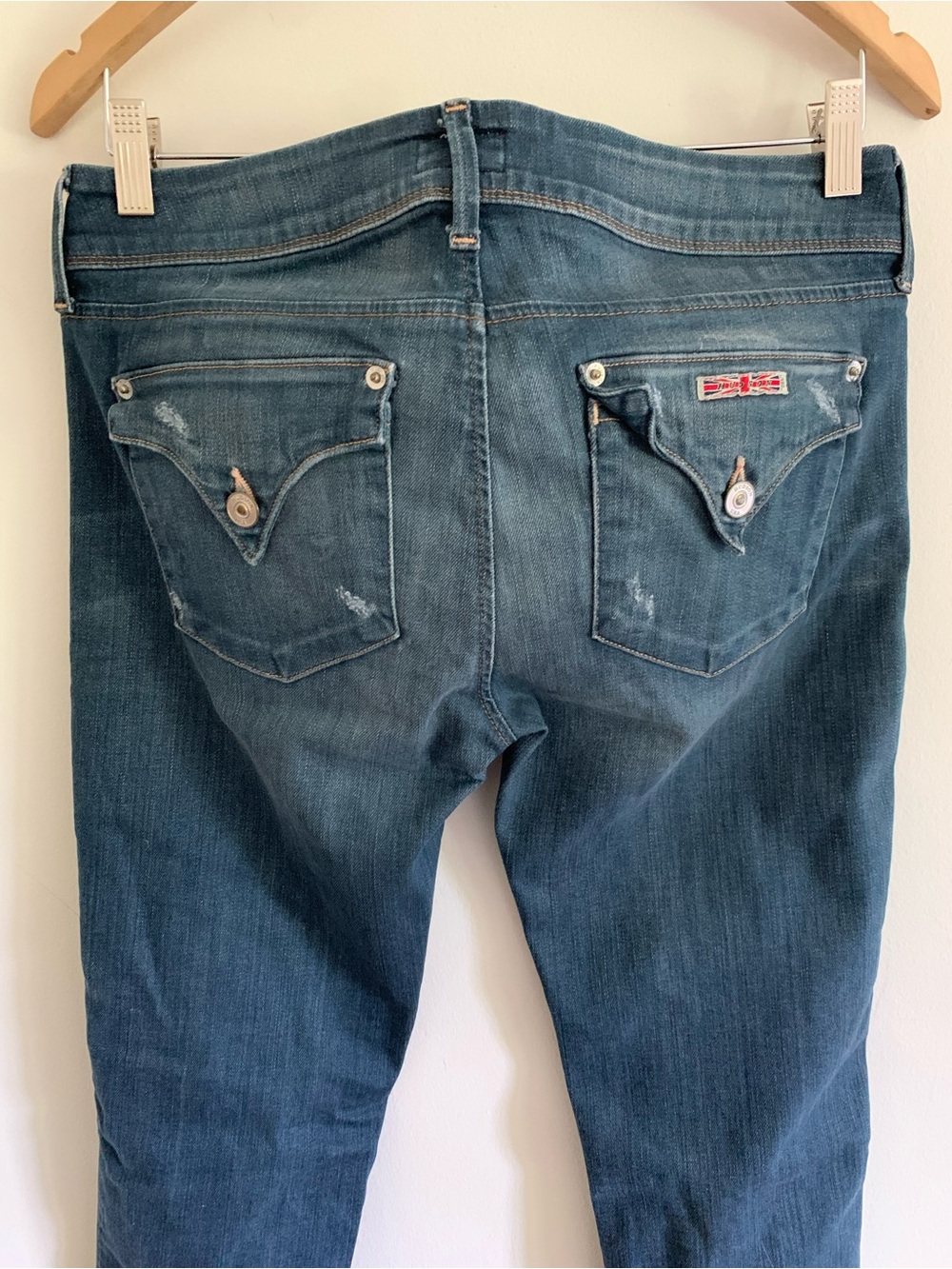 Hudson Collin Low Rise Stretch Skinny Jeans, 29, Vintage Florence Blue, Distress - Picture 6 of 16